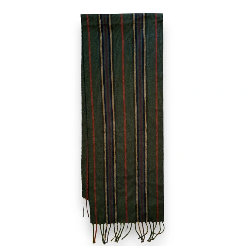Vintage Christian Dior Multi Color Stripe Fringe Scarf
